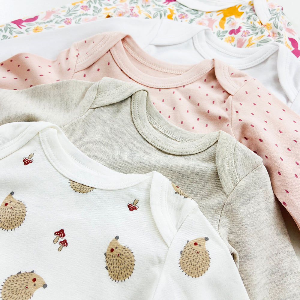 Pack of 5 Multicolor Full Sleeve Organic Cotton Baby Romper Combo