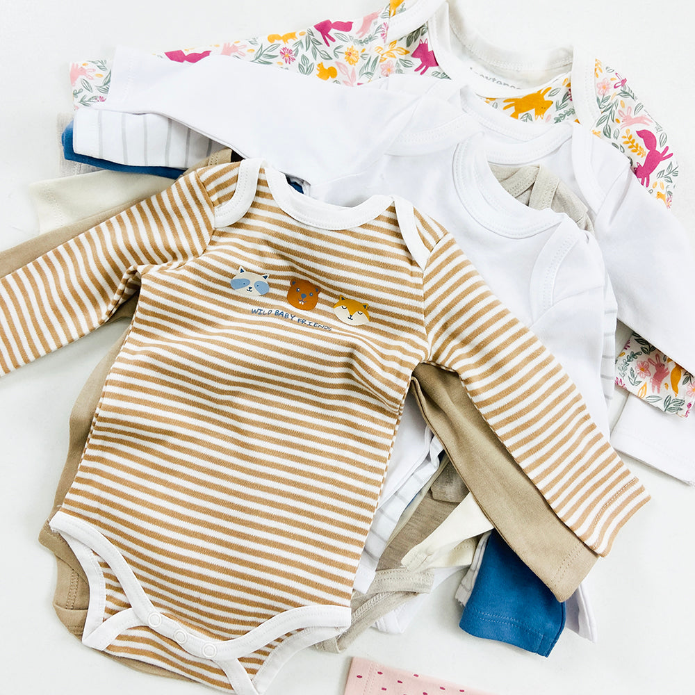 Pack of 5 Multicolor Full Sleeve Organic Cotton Baby Romper Combo