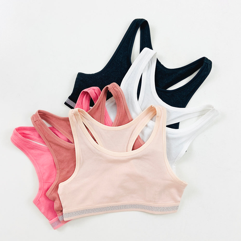 Pack of 3 Girls Non Padded Cotton Bra