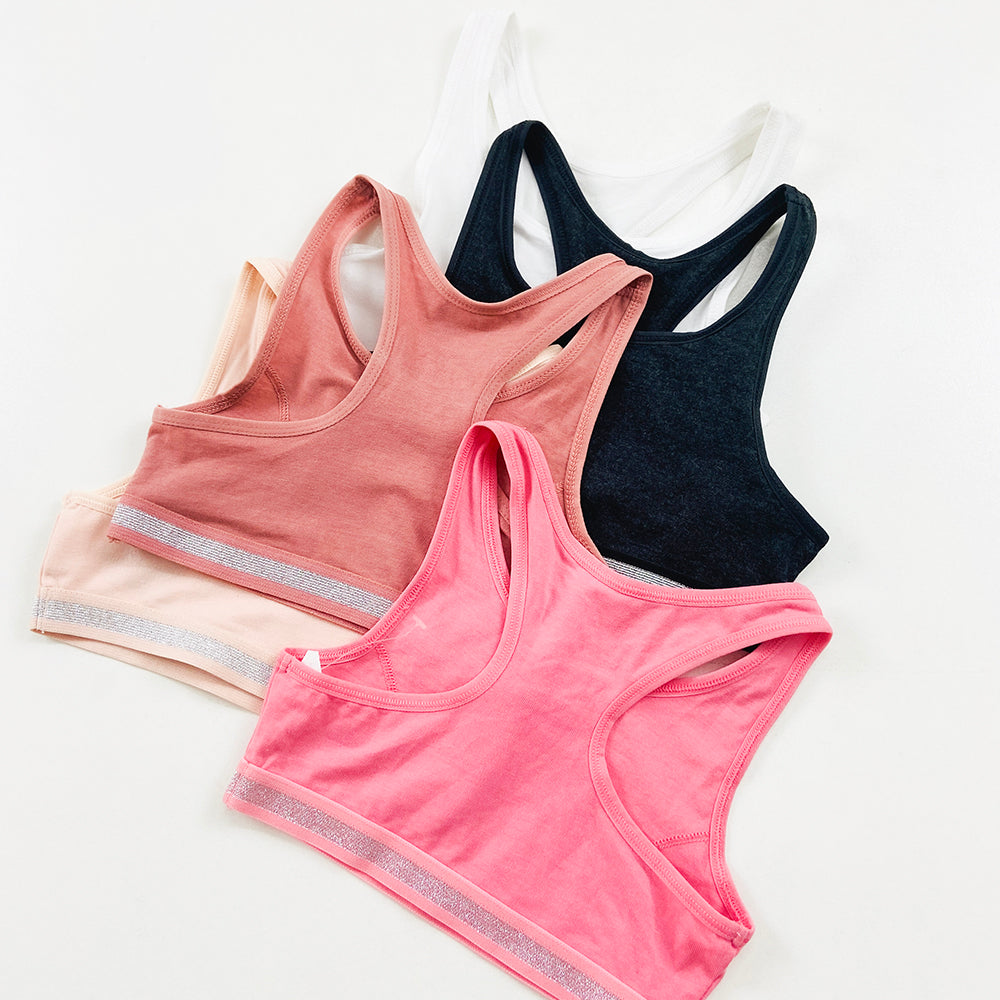 Pack of 3 Girls Non Padded Cotton Bra