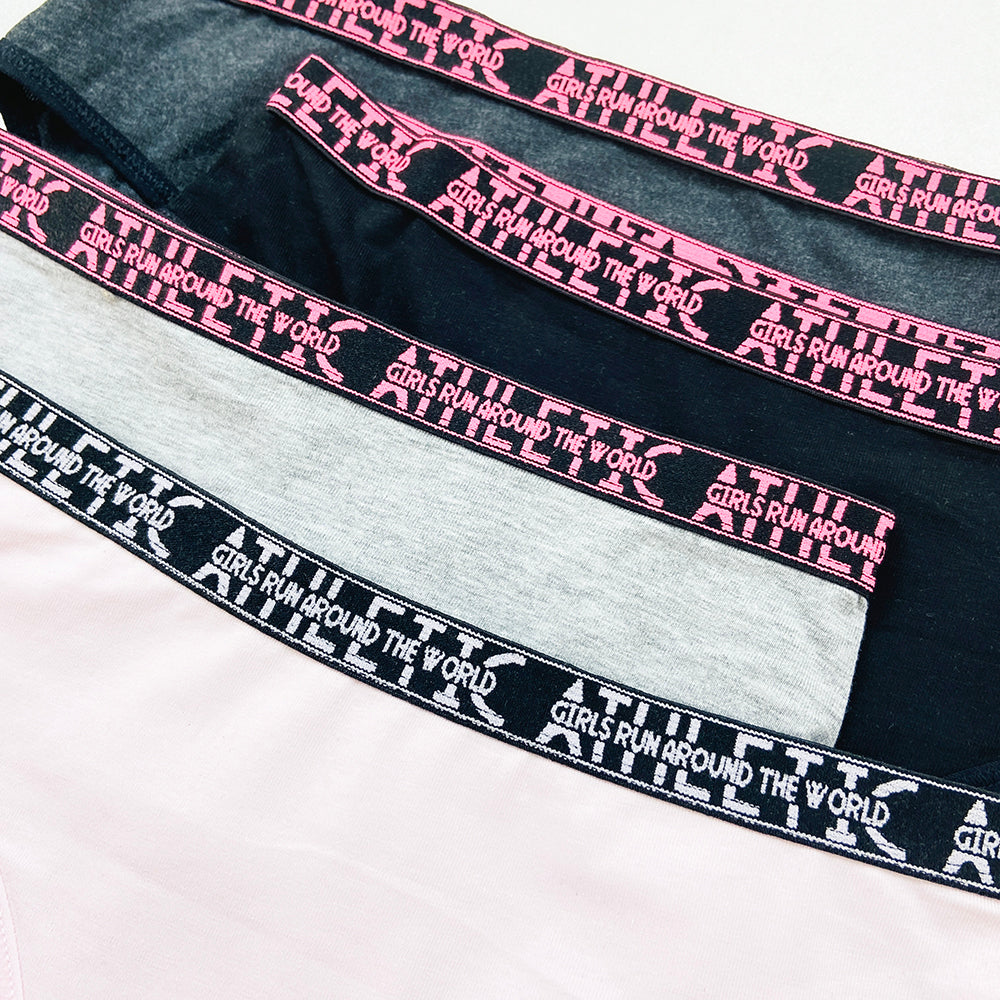 Pack of 3 Girls' Mid Rise Cotton Panties