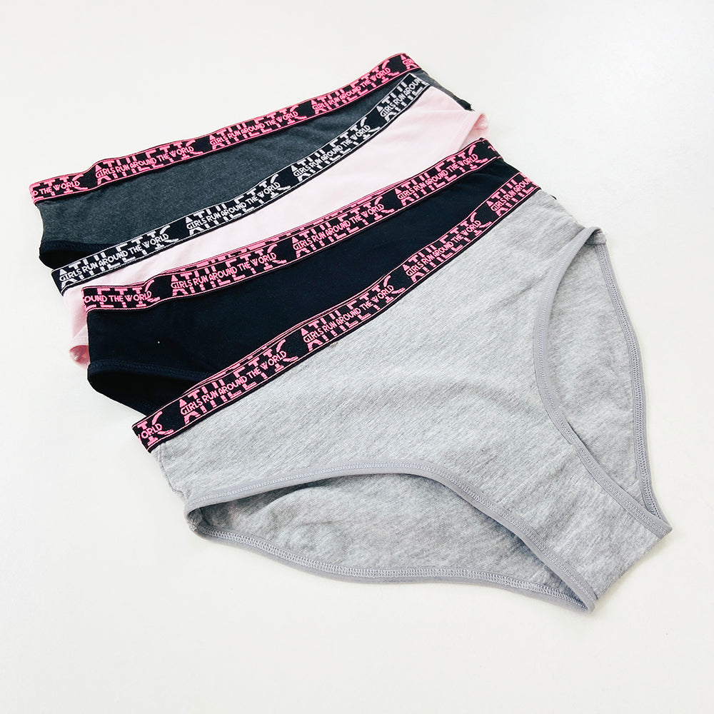 Pack of 3 Girls' Mid Rise Cotton Panties