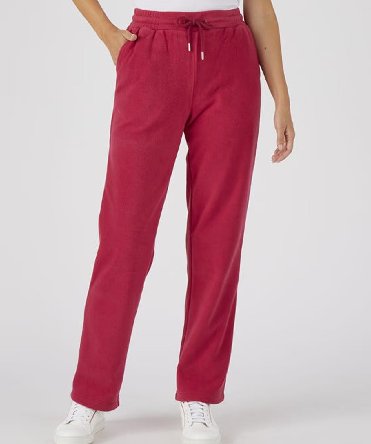 Womens Micro Fleece Straight Leg Pants with Pockets
