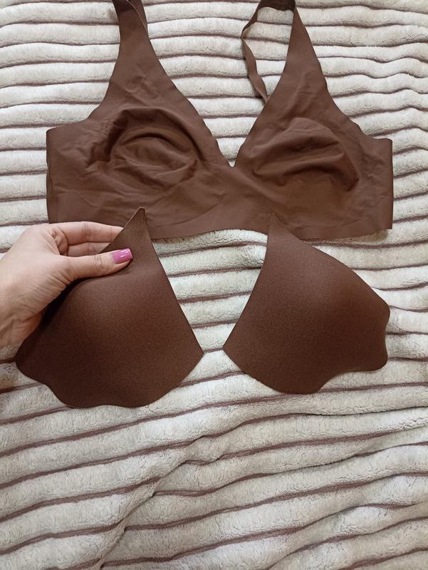 Women's Seamless Padded Microfiber Invisible Triangle Bra