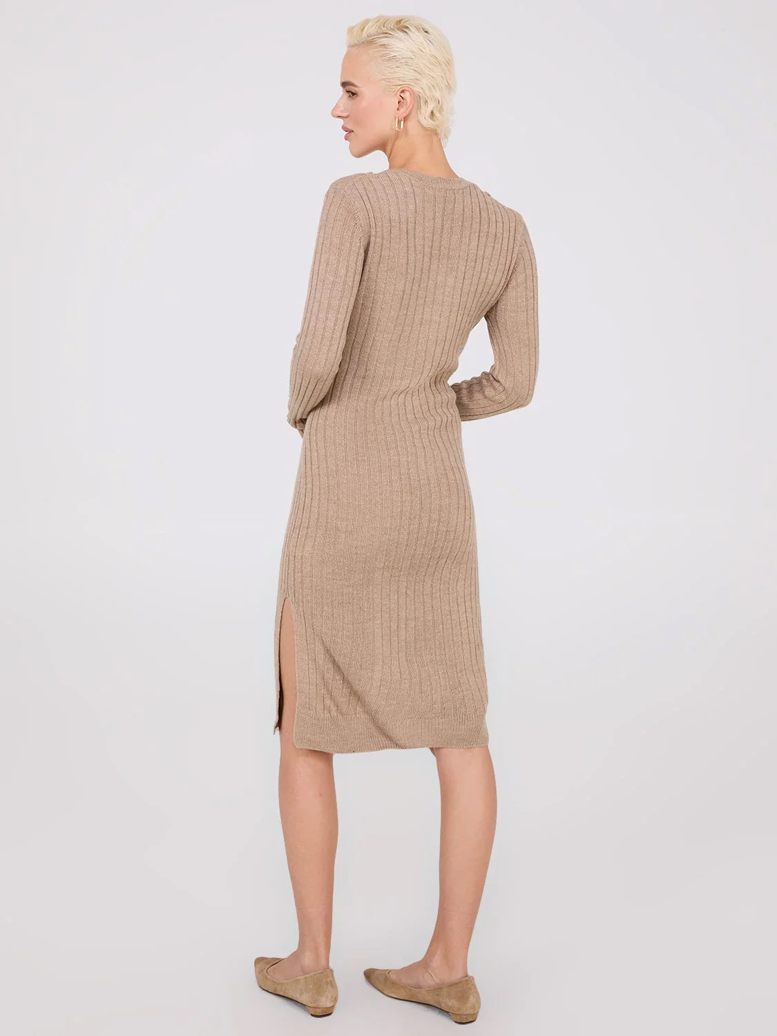 Womens Knee Length Knit Sweater Dress