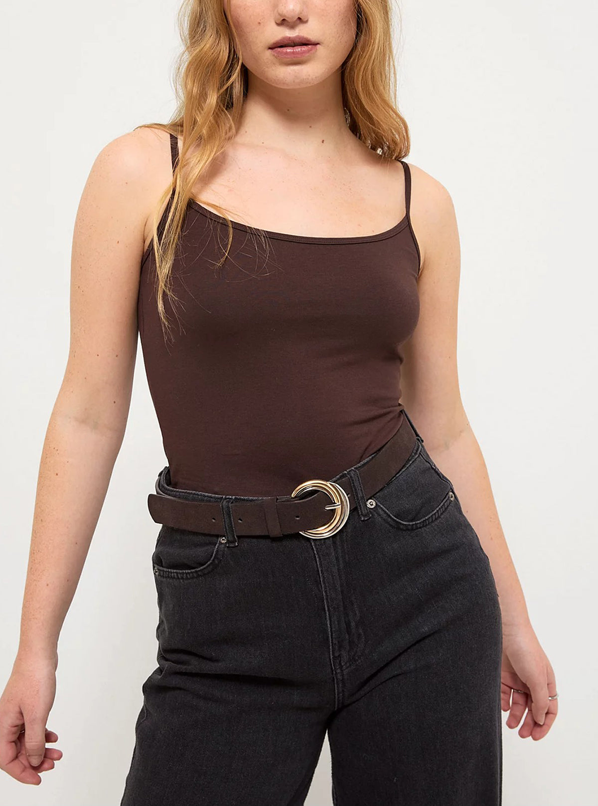 Women's Cotton Scoop Neck Adjustable Spaghetti Strap Cami Tank Tops