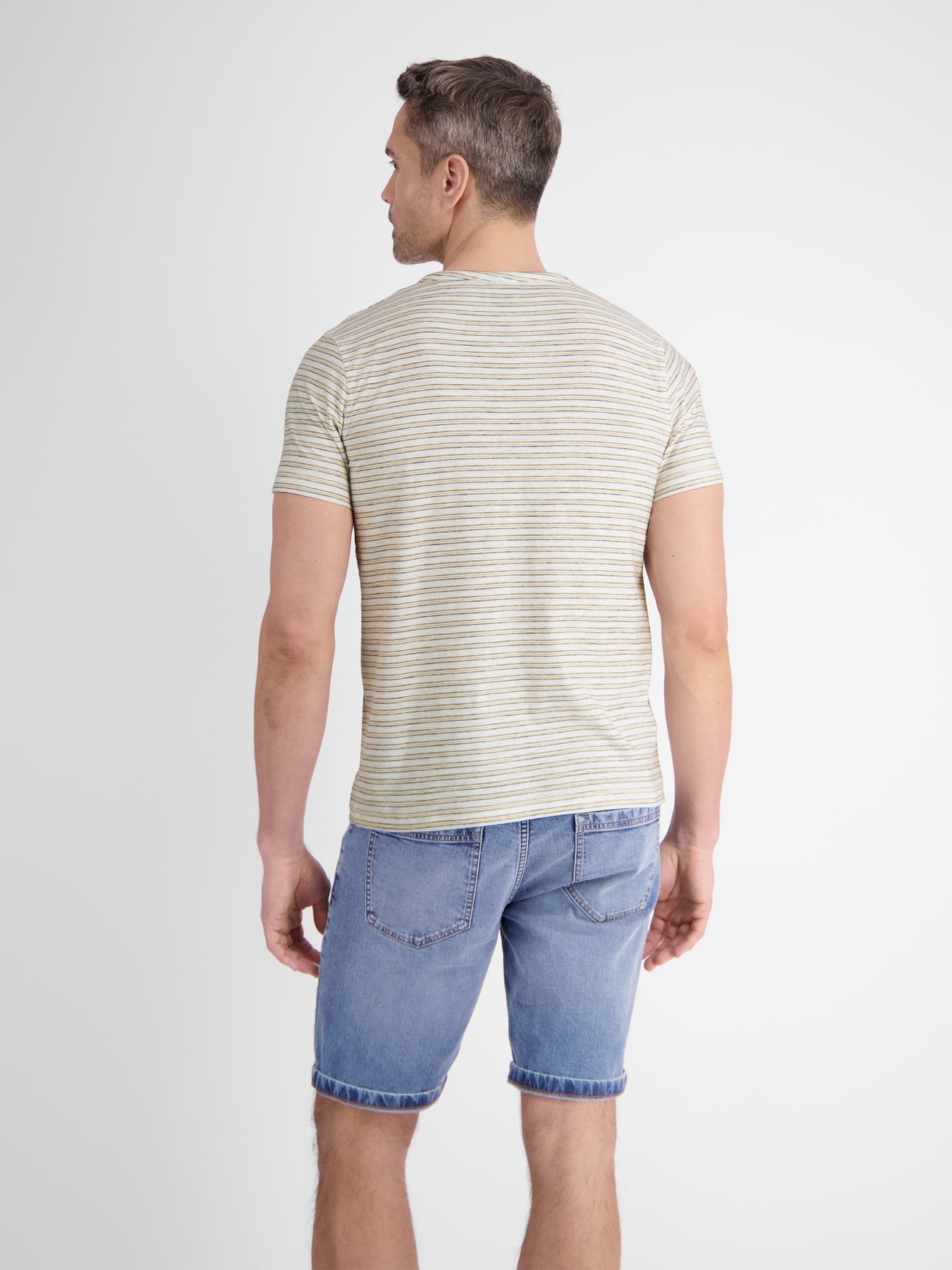 Men's Half Sleeve Striped Serafino T-shirt