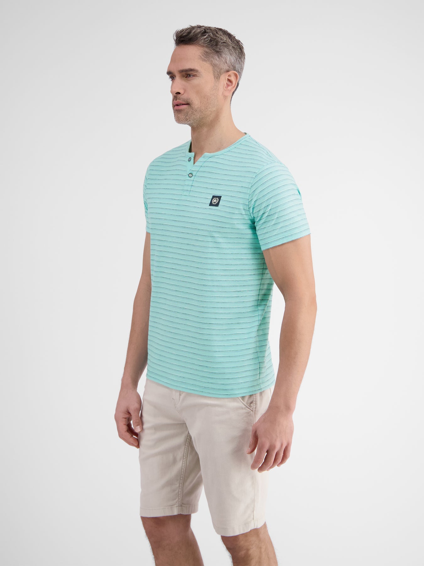 Men's Half Sleeve Striped Serafino T-shirt