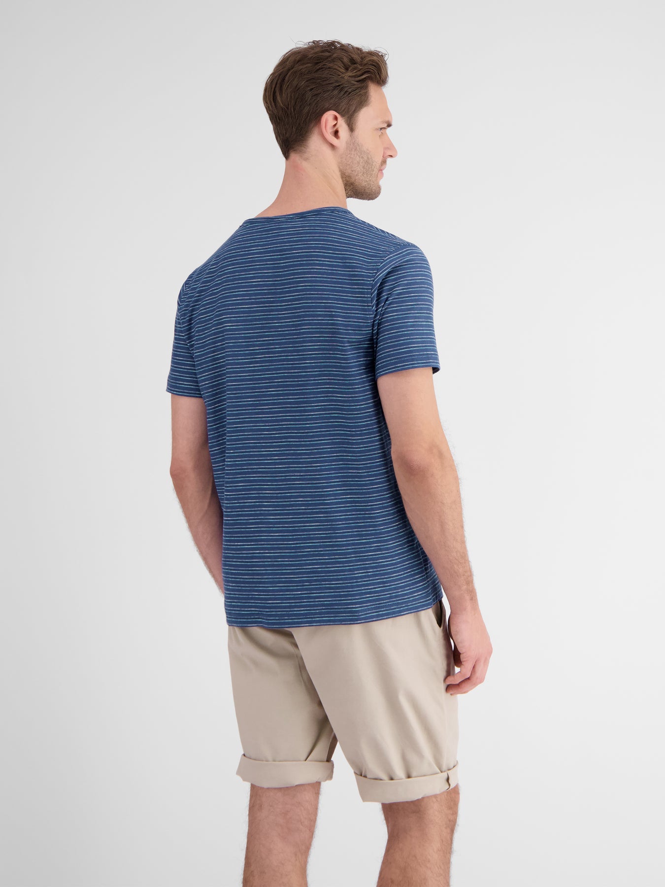 Men's Half Sleeve Striped Serafino T-shirt