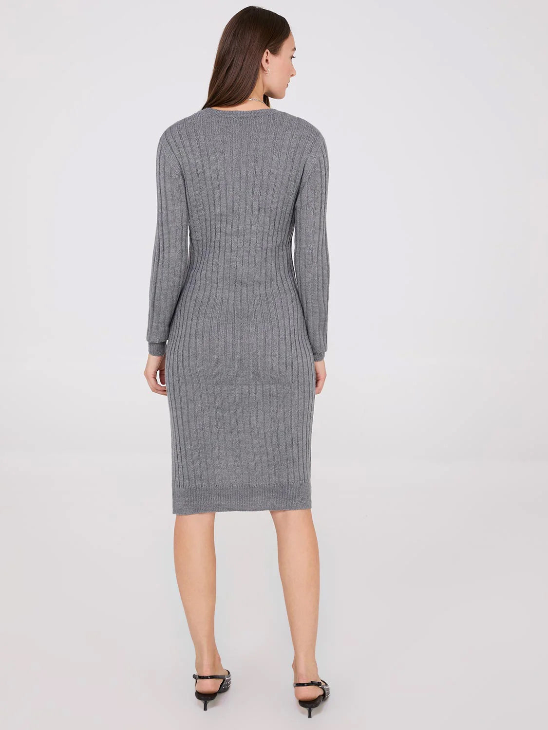 Womens Knee Length Knit Sweater Dress