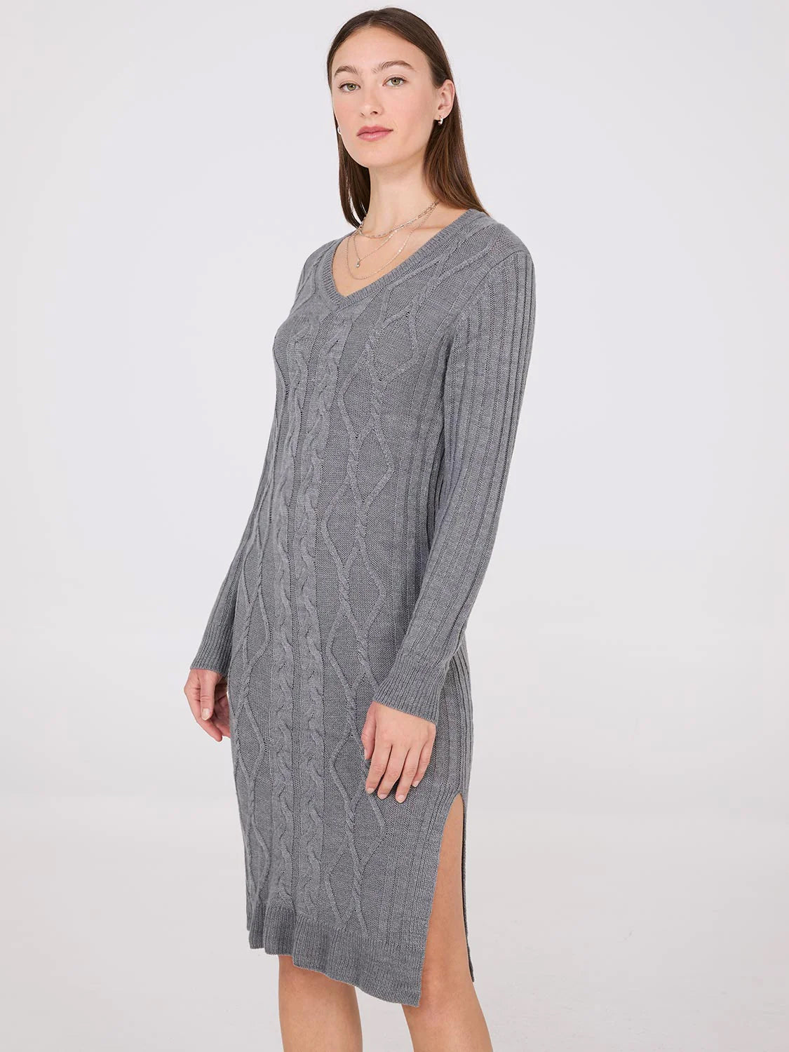 Womens Knee Length Knit Sweater Dress