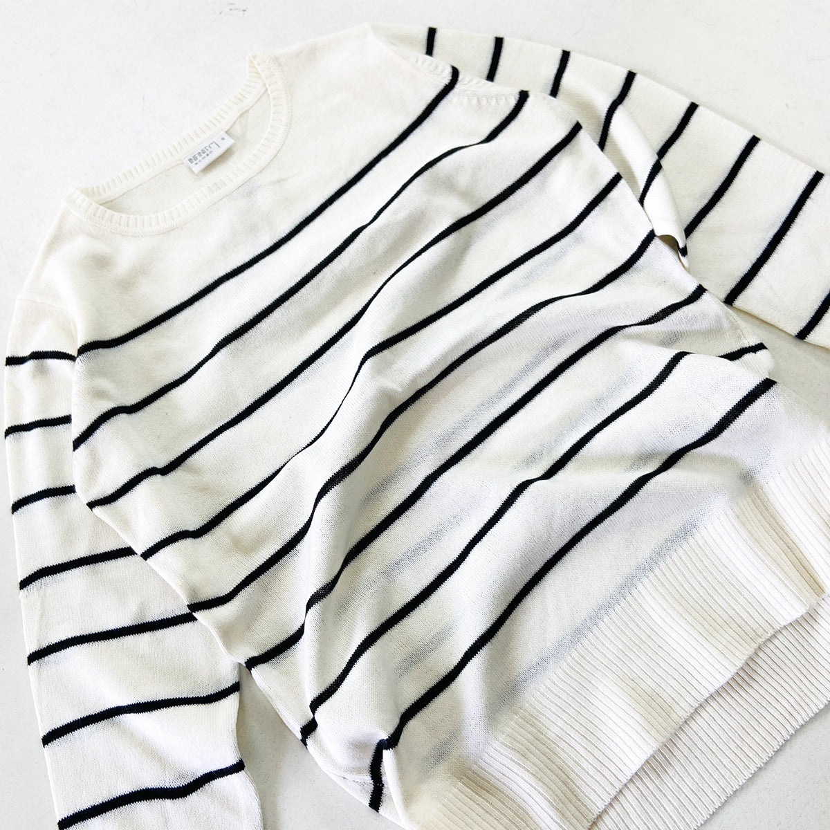 Ladies Premium Striped Knit Winter Pullover Sweater