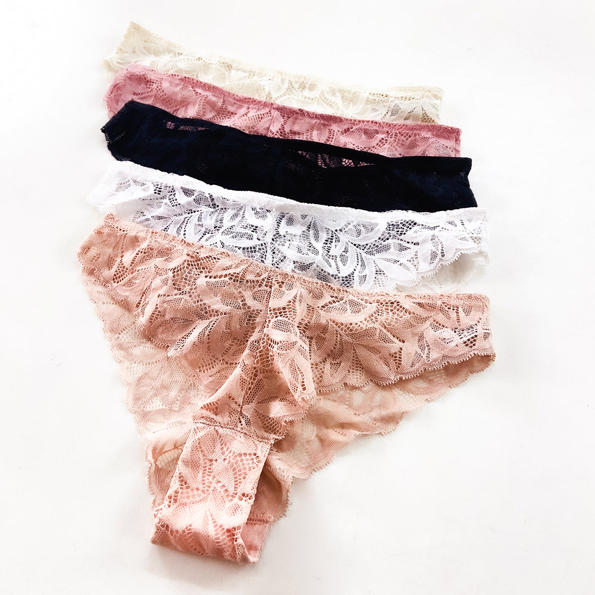 Pack of 3 Womens Soft Stretch Floral Lace Brazilian Brief Panty