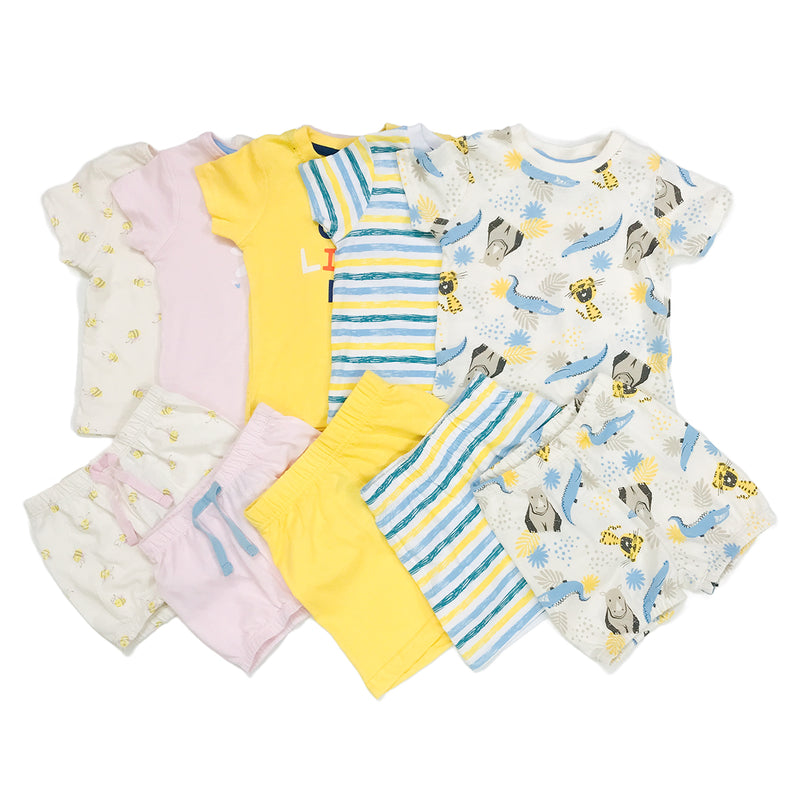 Unisex 2 in 1 Cotton T-shirt and Shorts Baby Set