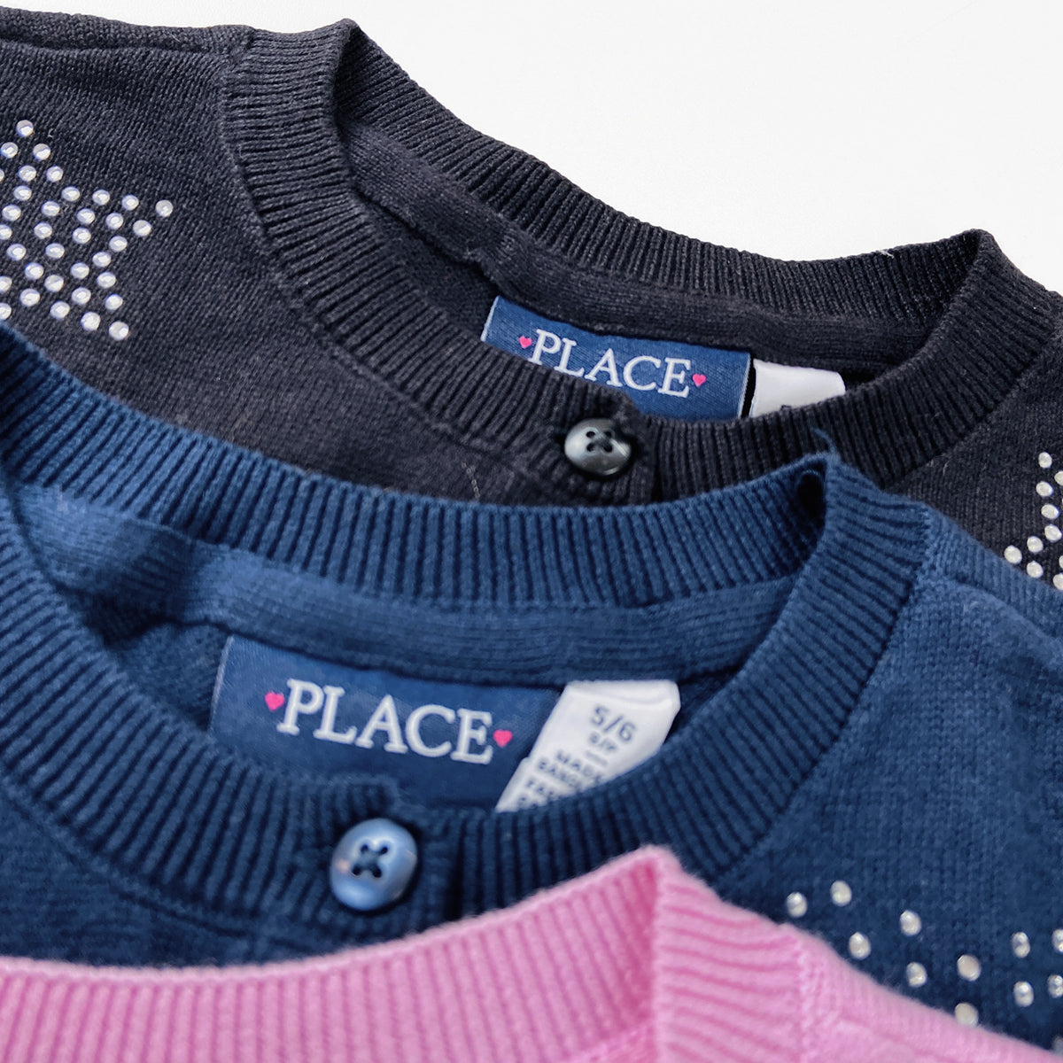 Girls Premium Rhinestone Knit Button Cardigan