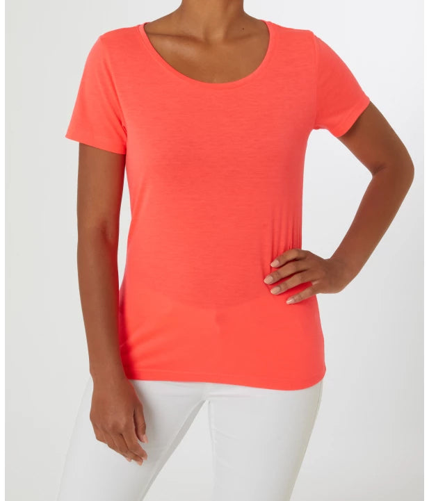 Womens Half Sleeve Round Neck Stretch T-shirt