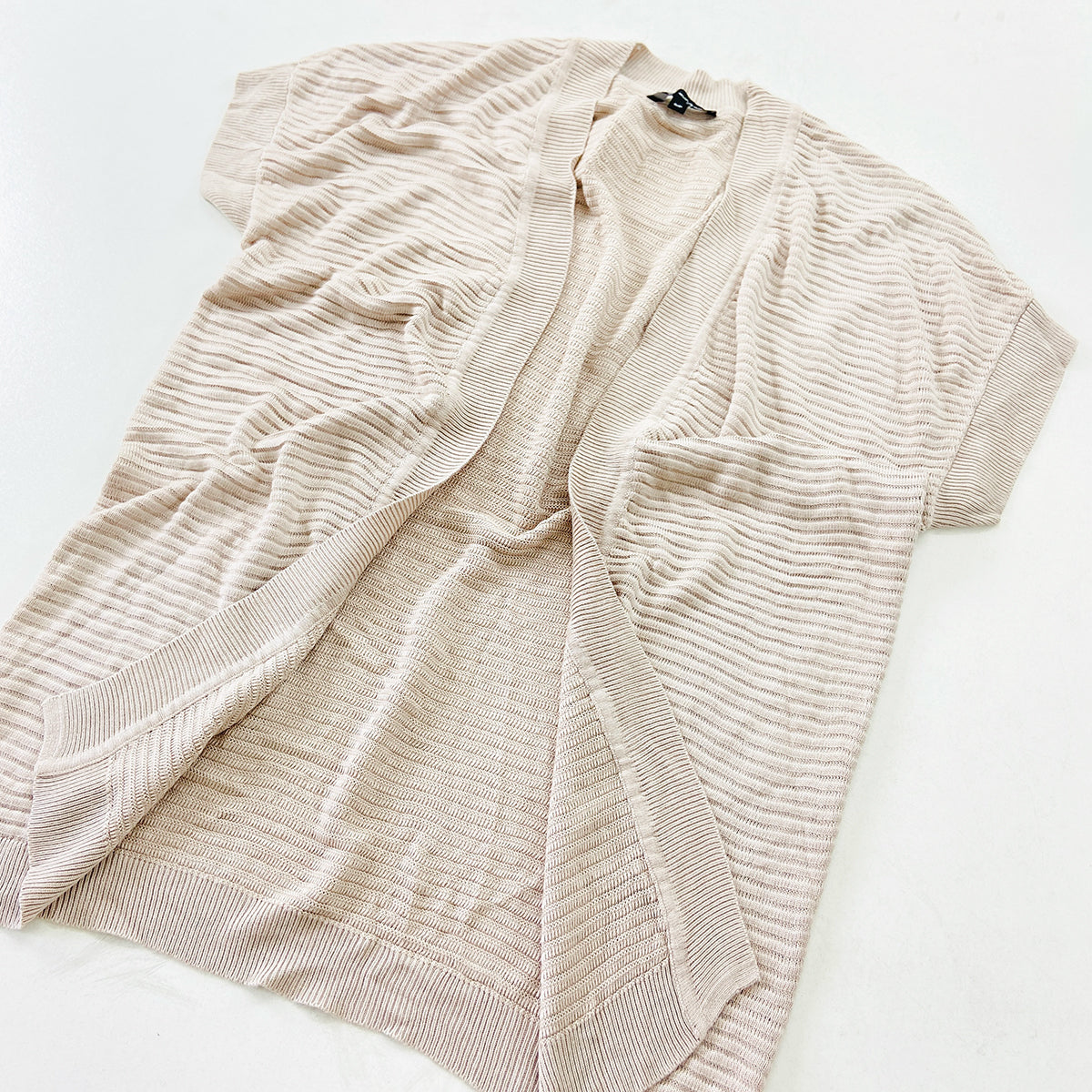 Womens Lightweight Open Front Short Sleeve Knitted Cardigan