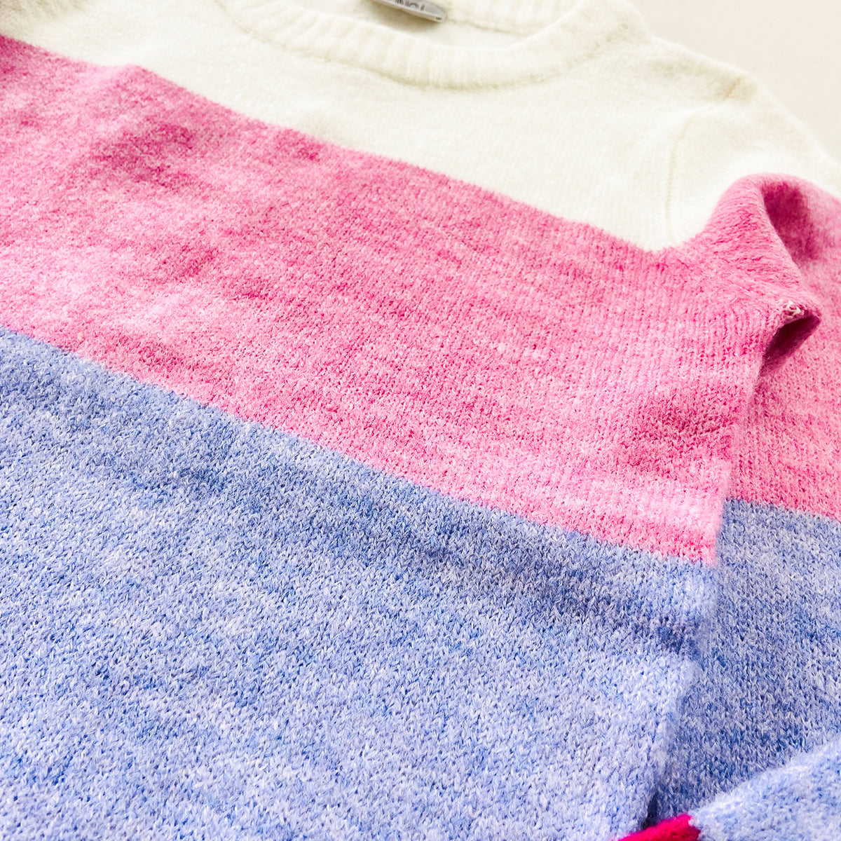 Girls Premium Soft Knit Striped Pullover Sweater