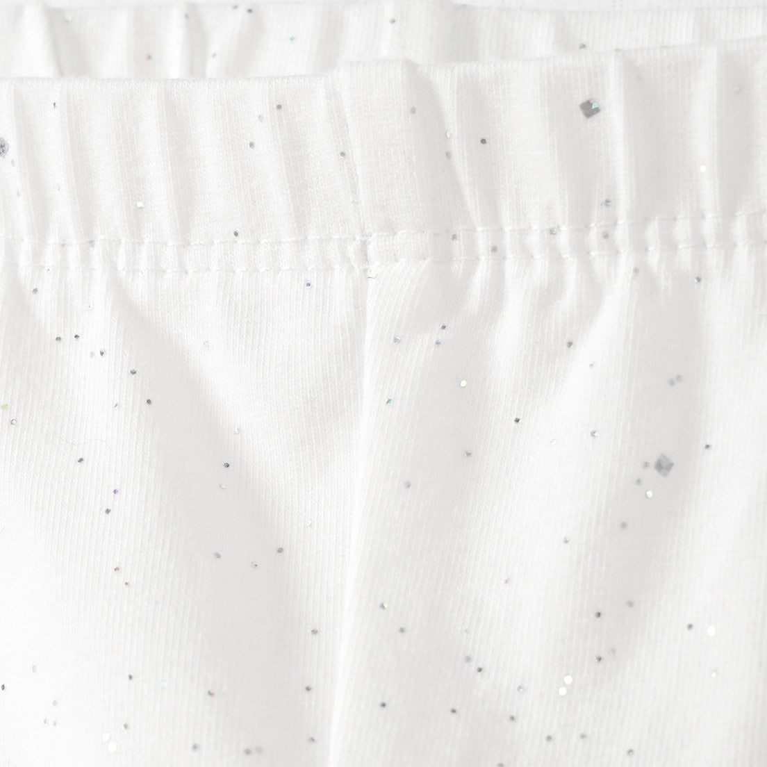 Girls Silver Glitter Spray Printed Cotton Capri Leggings