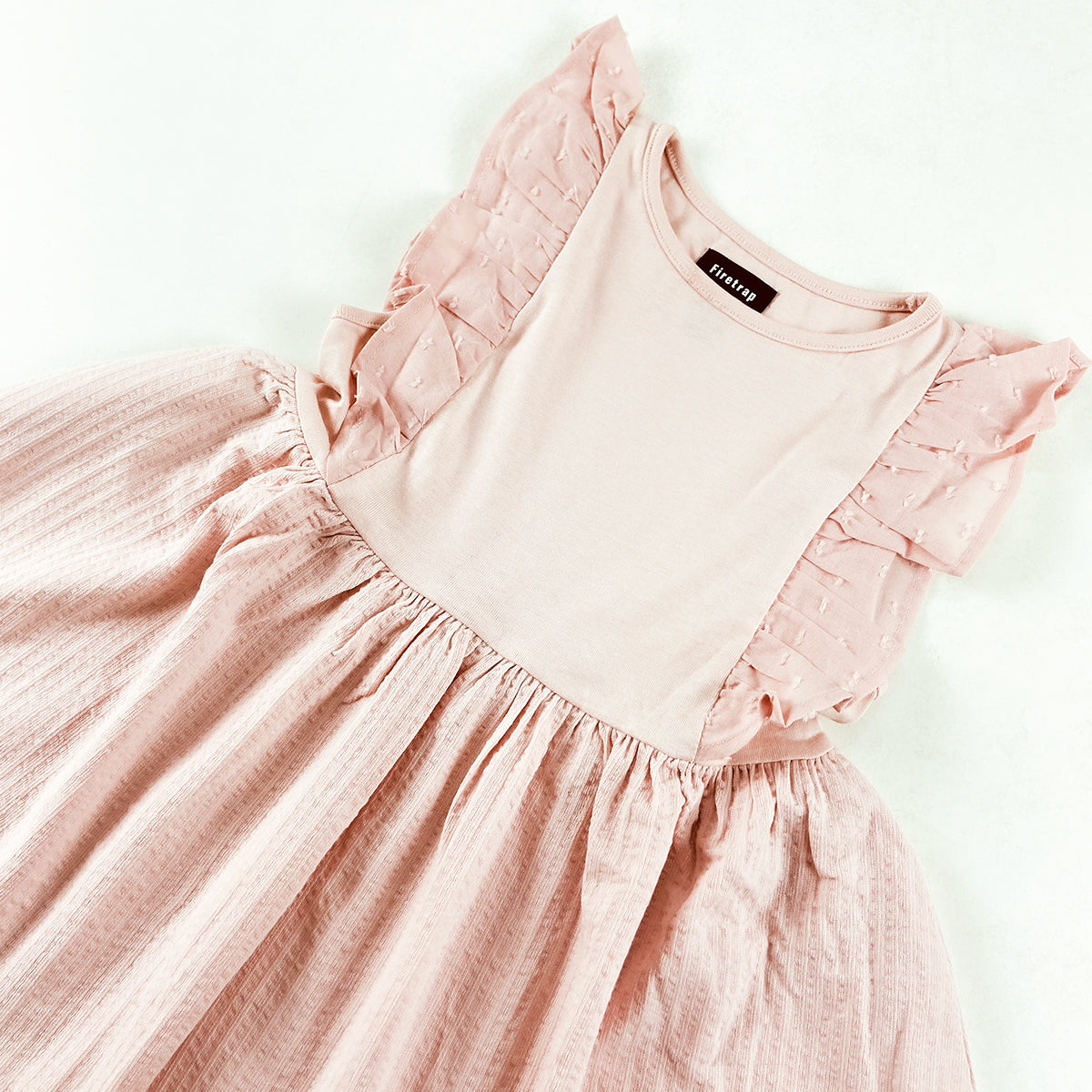 Girls Ruffle Sleeve Cotton Dress