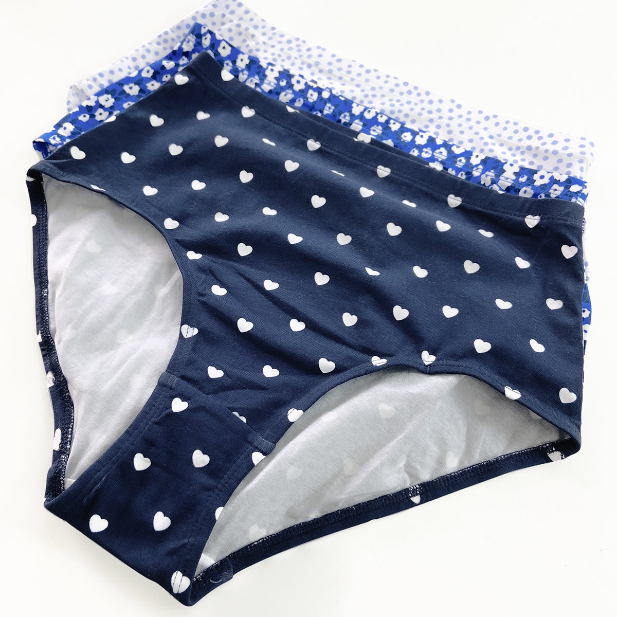 Pack of 3 Women's High Waist Printed Cotton Panty