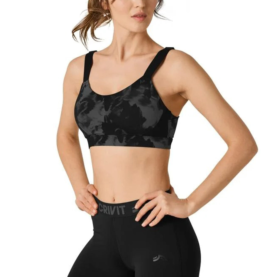 Women's High-Support Padded  Adjustable Cross-Back Sports Bra