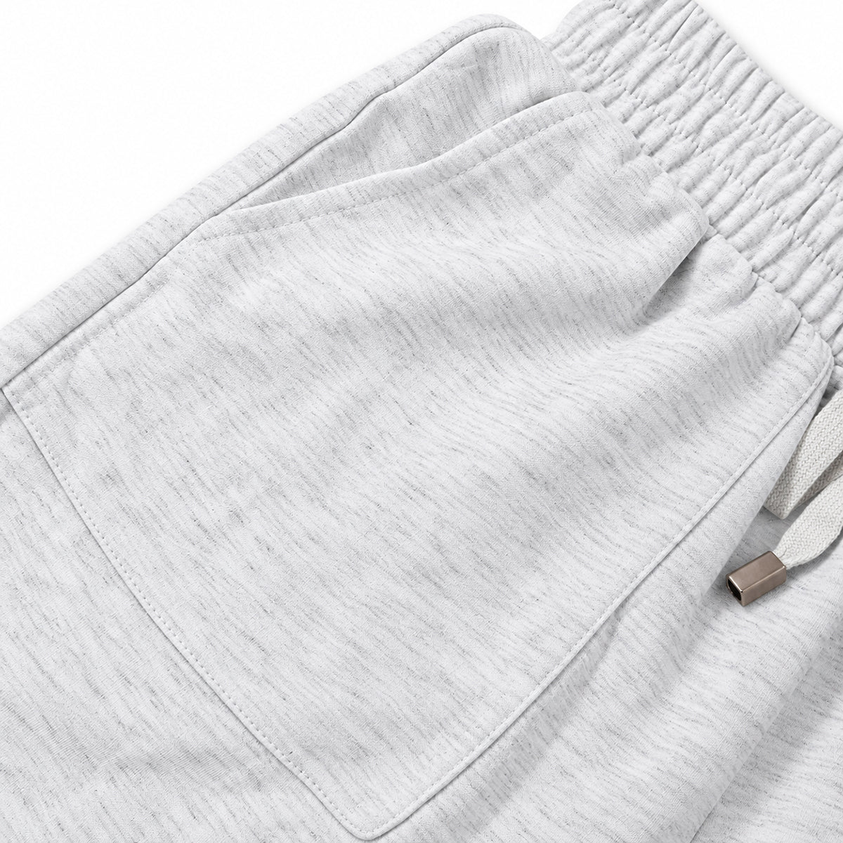Women's Light Grey Drawstring Lounge Shorts with Pockets