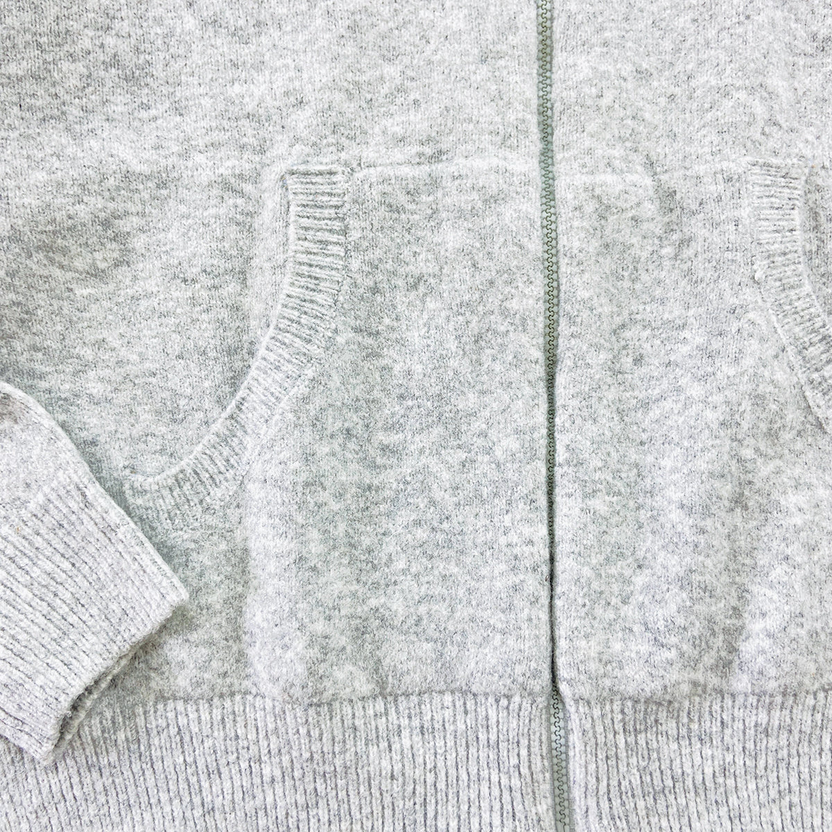 Womens Wool Blend Zip-Up Hoodie with Pockets