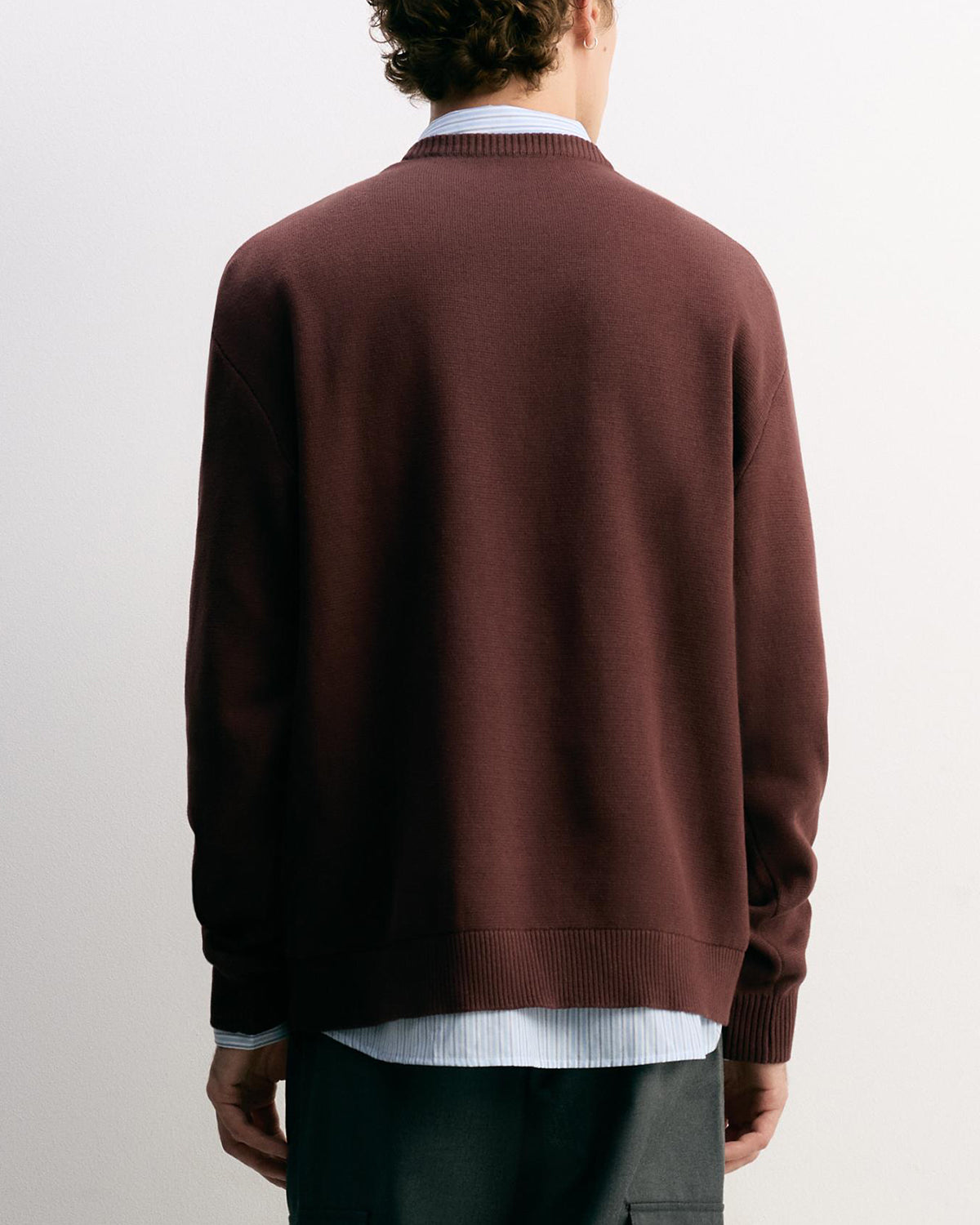 Mens Basic Knit Crew Neck Long Sleeve Pullover Sweater