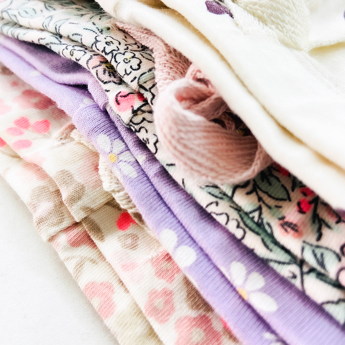 Baby Girls Soft Stretch Cotton Print Bike Shorts With Drawstring