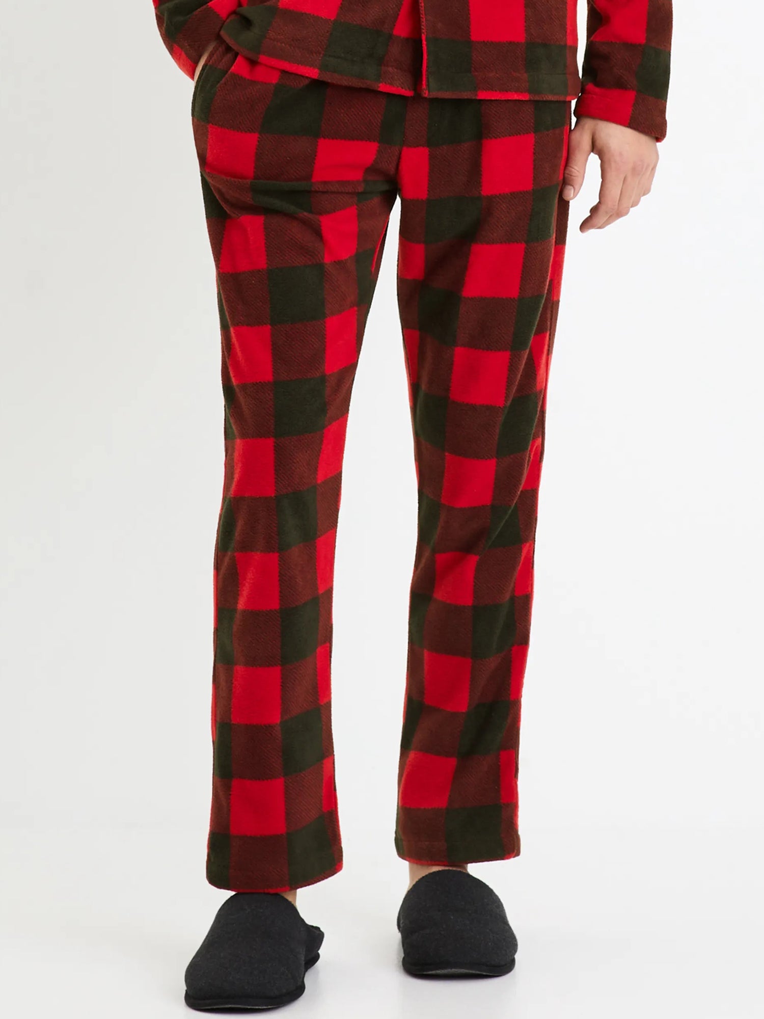 Mens Fleece Checked Sleepwear Pajama Pant