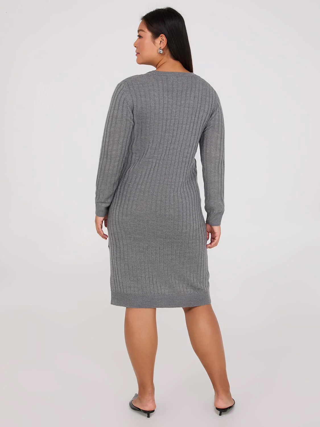 Womens Knee Length Knit Sweater Dress