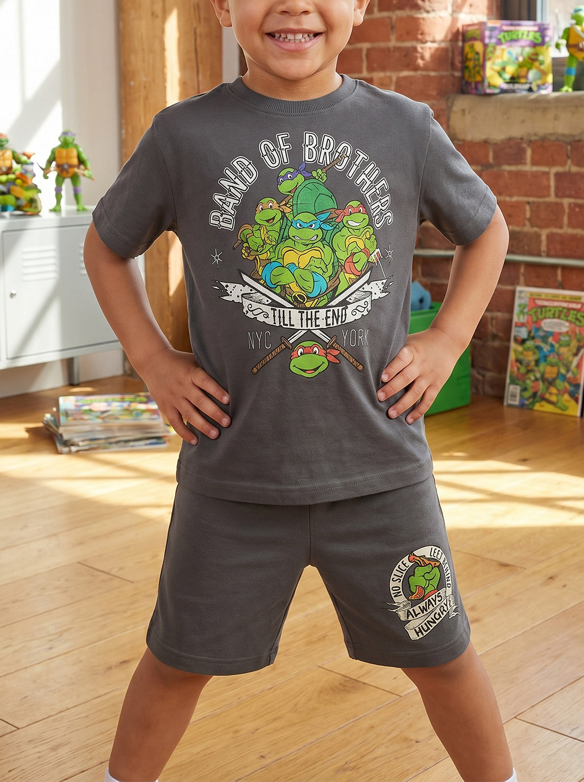 Boys Cotton Printed Summer Co-Ord Half Pajama Set