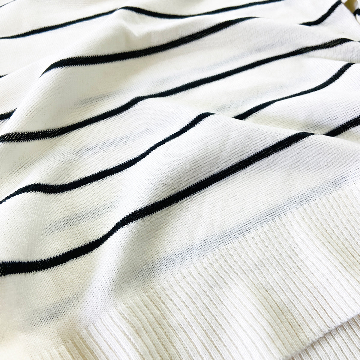 Ladies Premium Striped Knit Winter Pullover Sweater