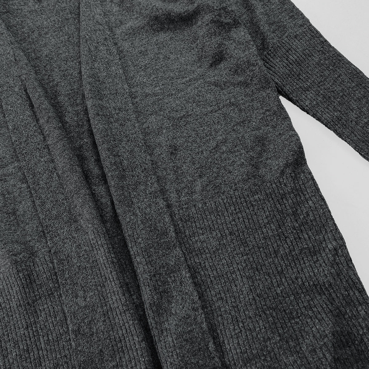 Womens Wool Blend Knit Open Front Longline Cardigan