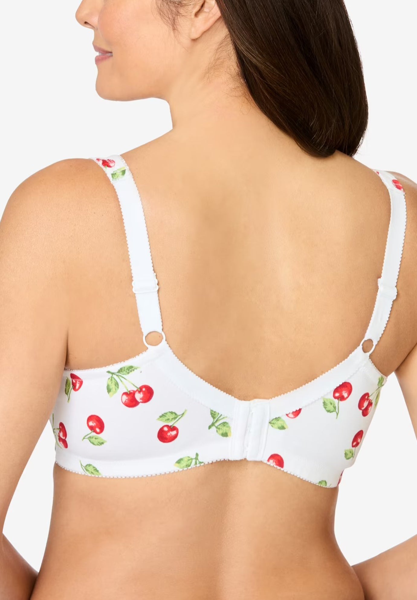 Womens Plus Size Printed Wireless Back Close Adjustable Straps Bra