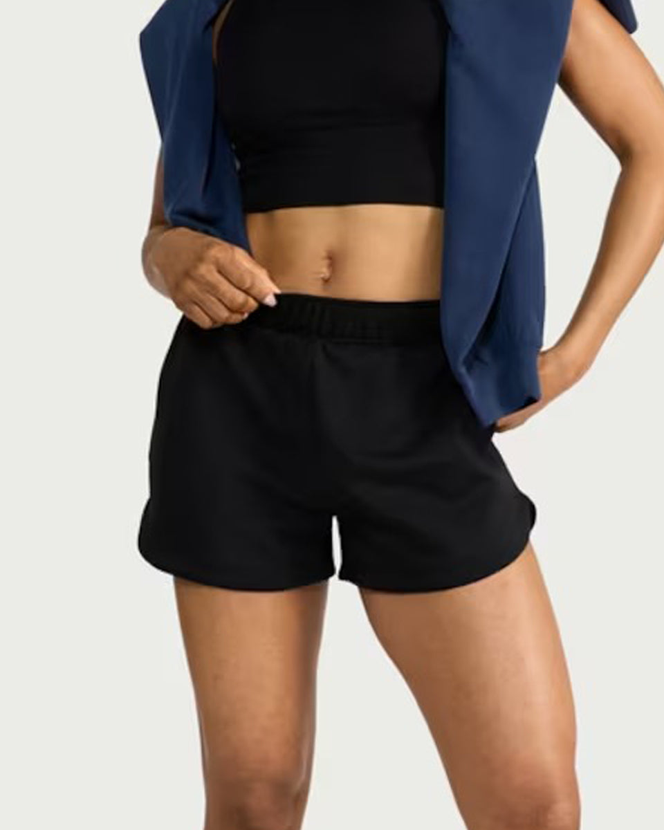 Women's Soft Stretch Curved Hem Sports Shorts