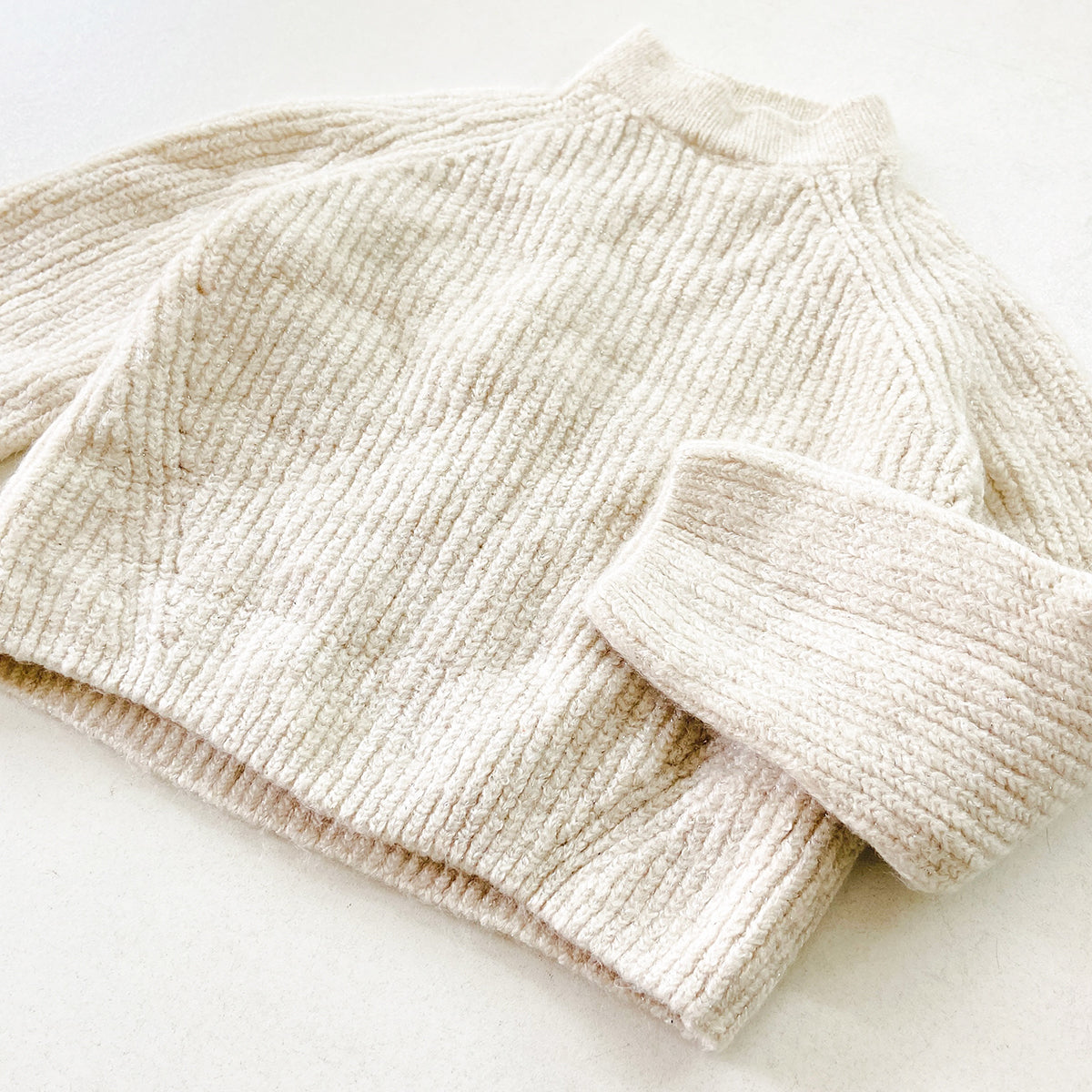 Kids Ribbed Knit Pullover Mock Neck Sweater
