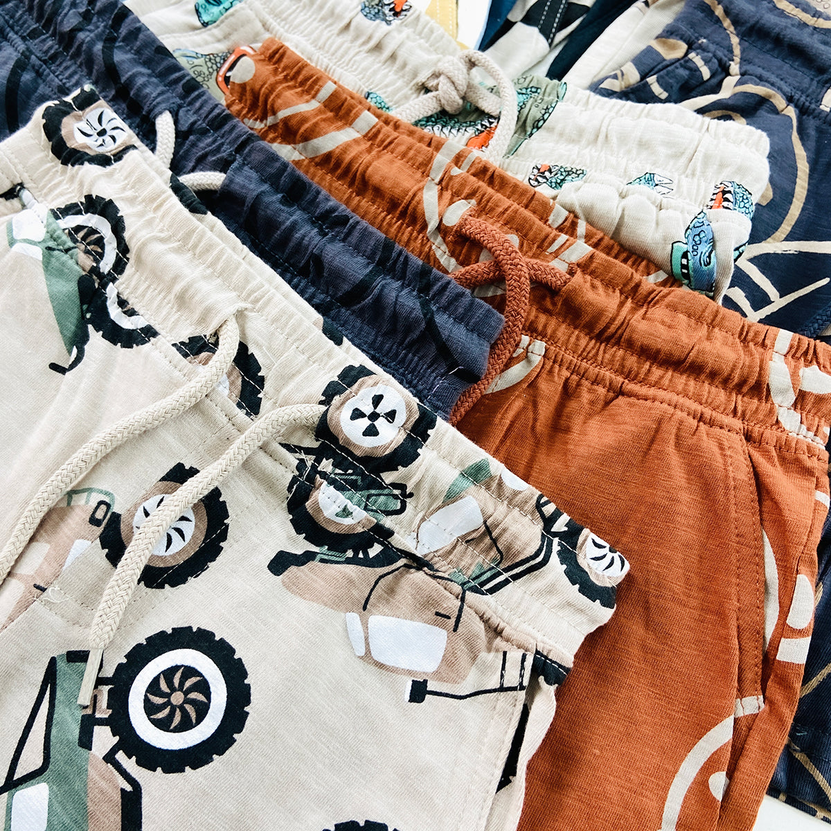 Boys Printed Cotton Summer Soft Breathable Casual Shorts With Pocket