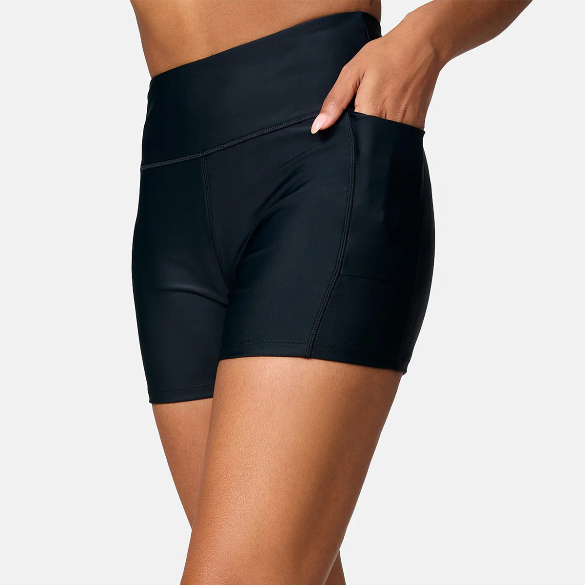 Womens High-Waisted Swim Biker Shorts
