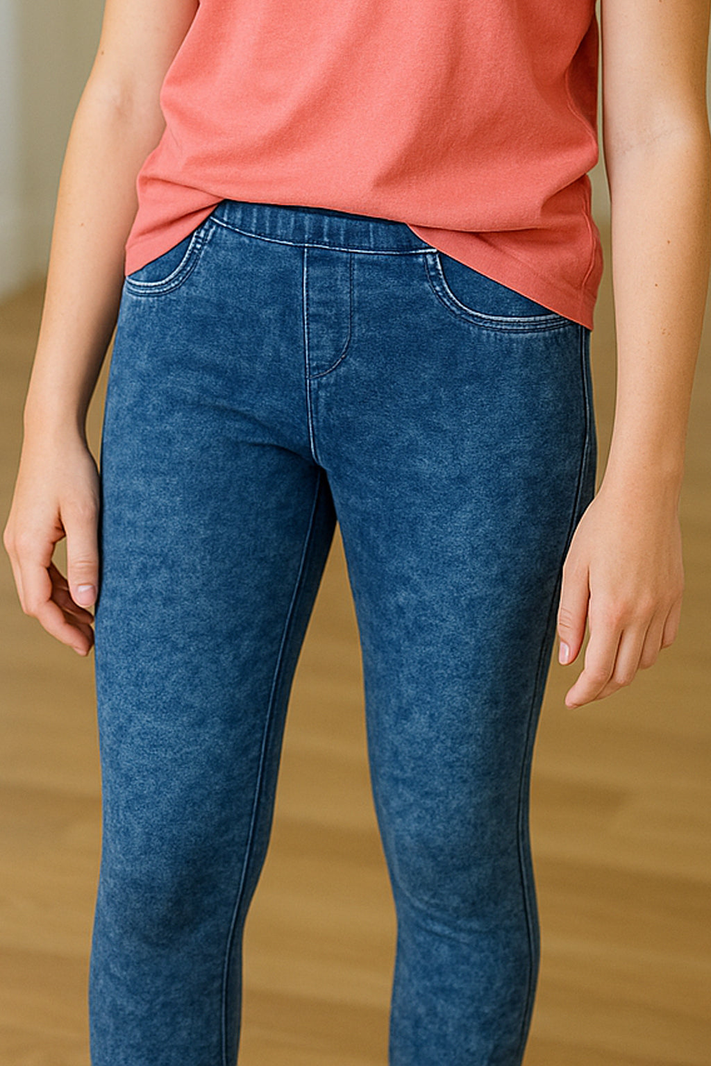 Teen Girls High Waist Slim Fit Stretchy Denim Jegging Pants Trousers 9-15 Years