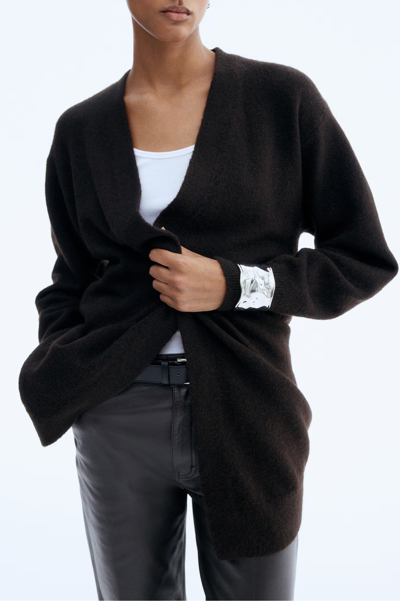 Womens Soft Wool Blend Long Knit Cardigan