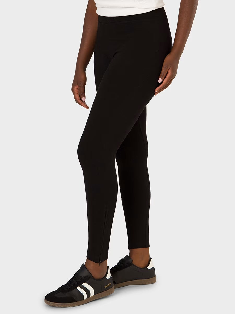 Womens High Rise Zip Hem Pull on Pant