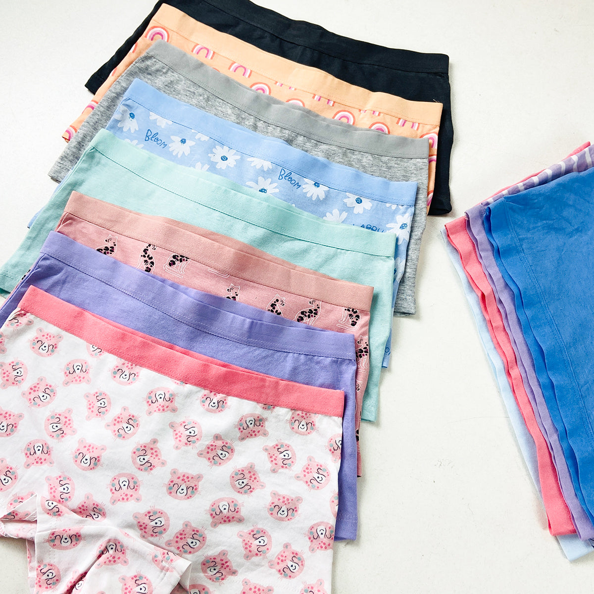 Pack of 5 Girls Premium Soft Cotton Boyshort Full Coverage Panties