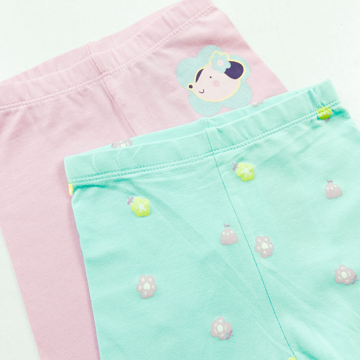 Pack of 2 Baby Girls Cotton Stretch Leggings