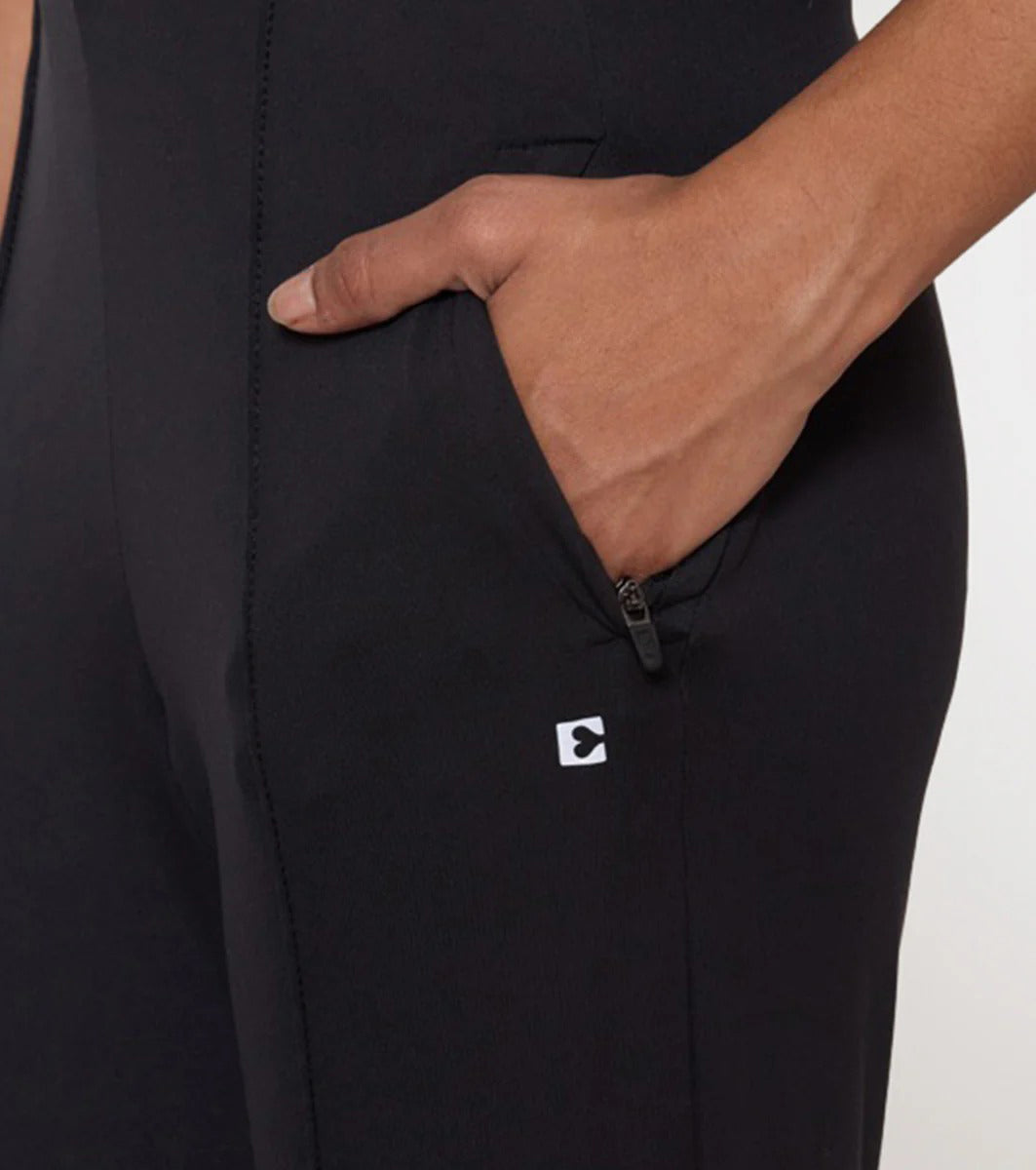 Womens High Waist Stretch Straight Yoga Leggings with Side Pocket