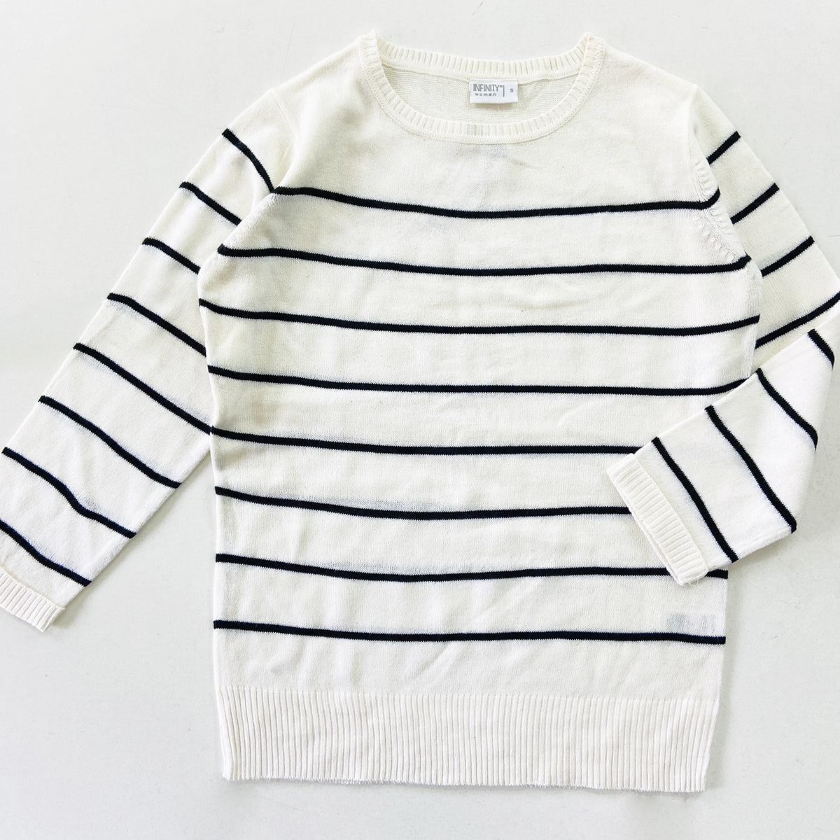 Ladies Premium Striped Knit Winter Pullover Sweater