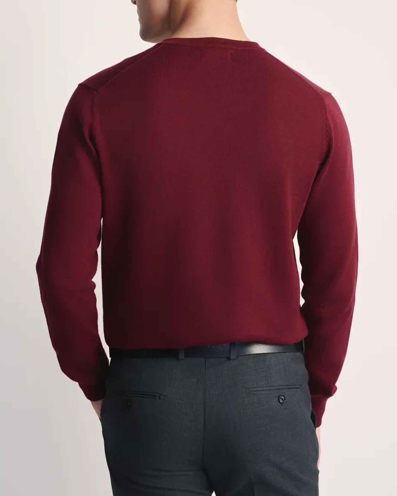 Mens Premium Cotton V-Neck Long Sleeve Knit Sweater