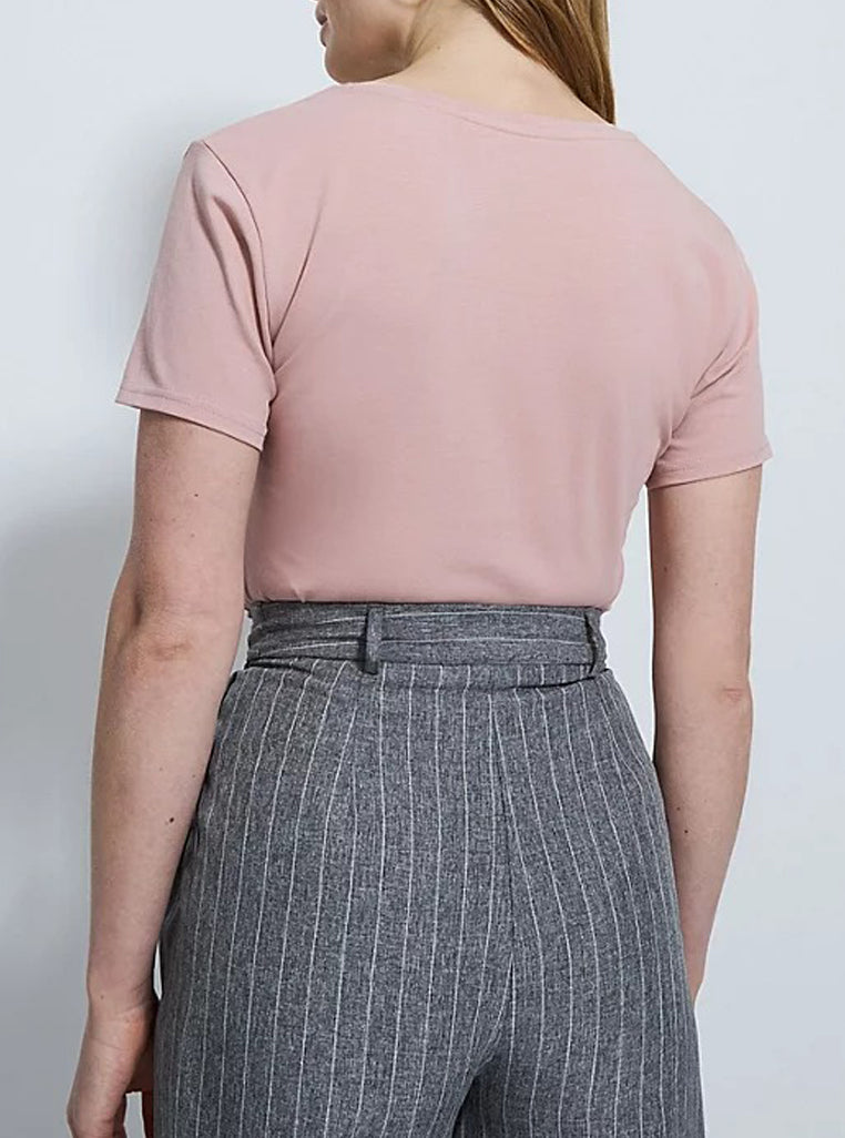 Womens V-Neck Short Sleeve Cotton Jersey T-Shirt