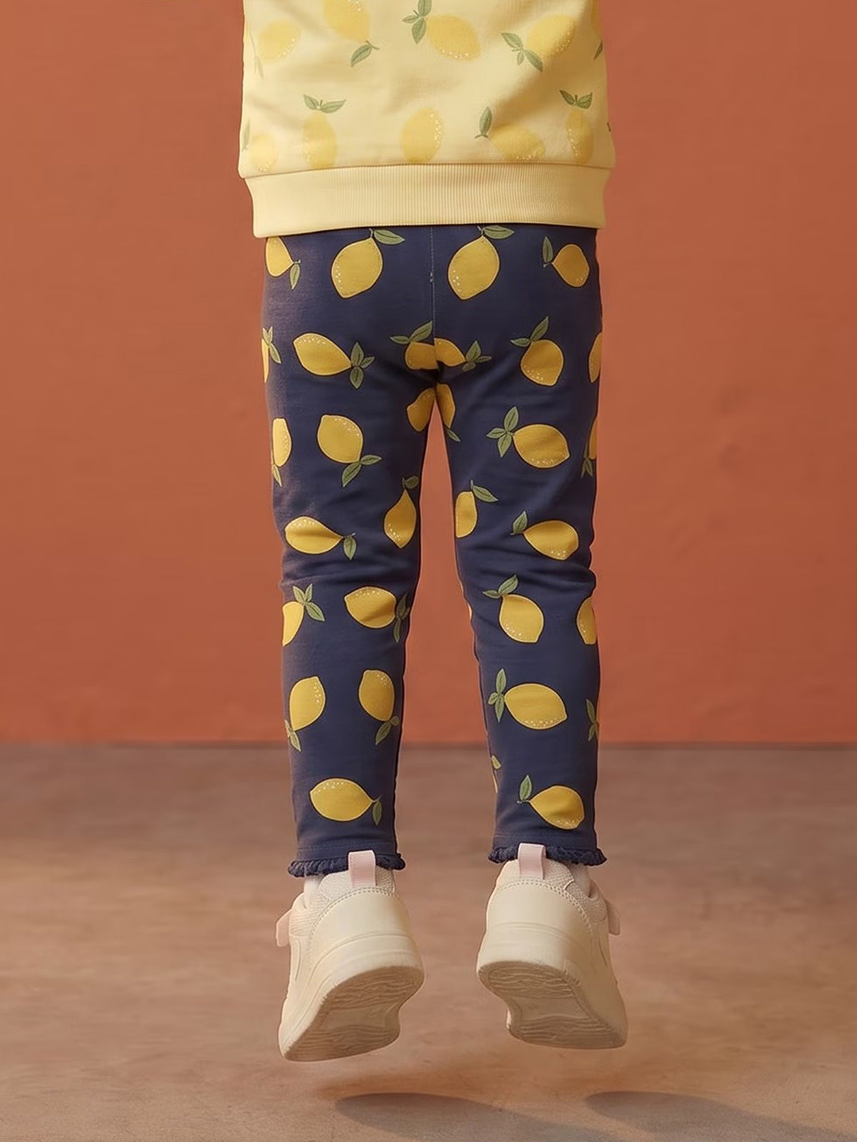 Pack of 2 Girls Cotton Stretch Leggings with Ruffle Hem